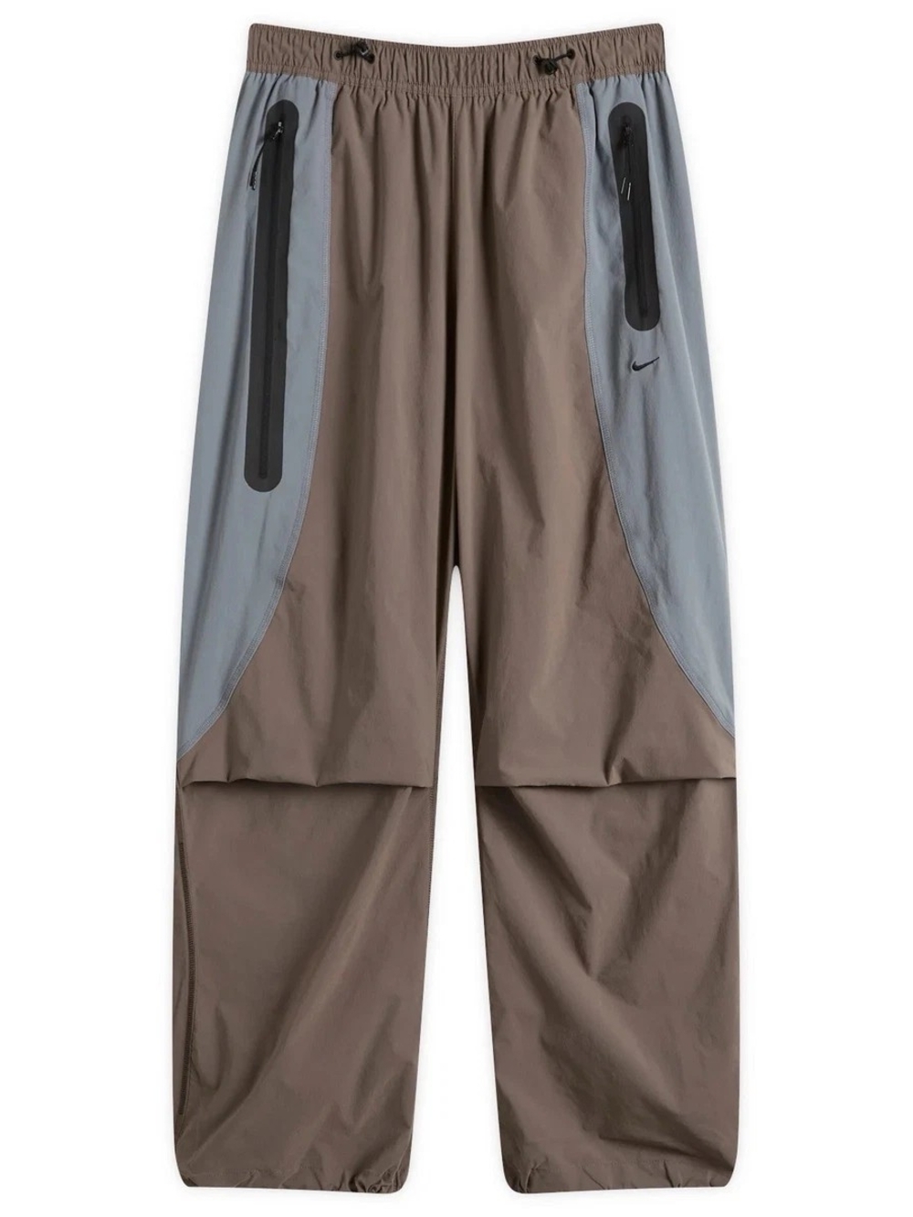 New Nike Tech Pants Woven Stacked Oversized Zip Pocket Grey IH8466-289 Men's Med
